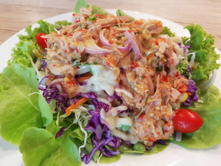 Tuna salad and vegetables