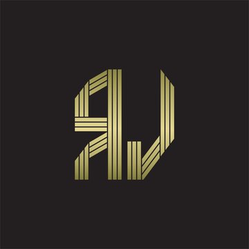 recommend clip art: RJ Logo monogram outline style linked isolated with gold colors
