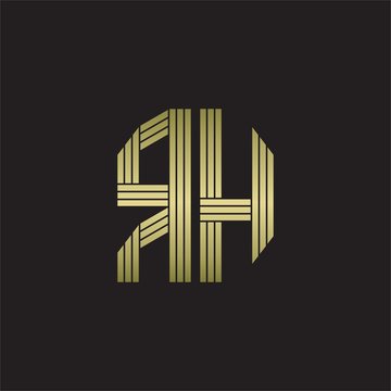 recommend clip art: RH Logo monogram outline style linked isolated with gold colors