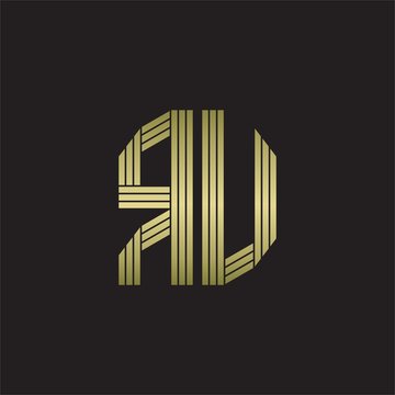recommend clip art: RU Logo monogram outline style linked isolated with gold colors