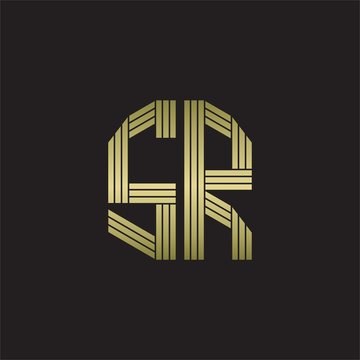 recommend clip art: SR Logo monogram outline style linked isolated with gold colors
