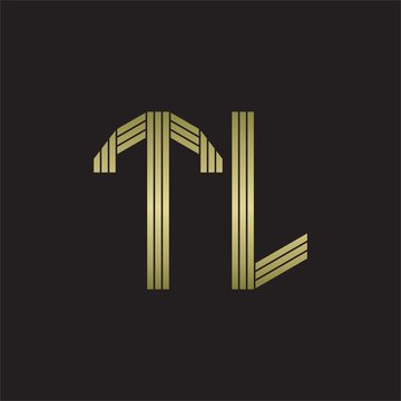 recommend clip art: TL Logo monogram outline style linked isolated with gold colors