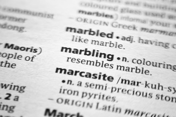 Word or phrase Marbling in a dictionary.
