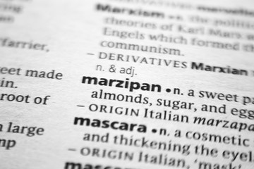 Word or phrase Marzipan in a dictionary.