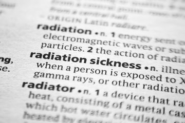 Word or phrase Radiation sickness in a dictionary.