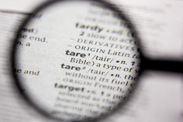 Word or phrase Tare in a dictionary.