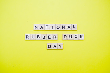 Words on plain background ; National Rubber Duck Day.