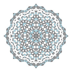 Mandala. Ethnicity round ornament. Ethnic Boho-Chic style. Elements for invitation cards, brochures, covers. Oriental circular pattern. Arabic, Islamic, moroccan, asian, indian native motifs.