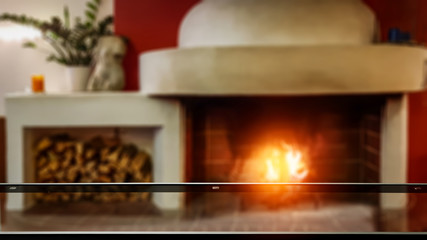 desk of free space for your decoration and fireplace 