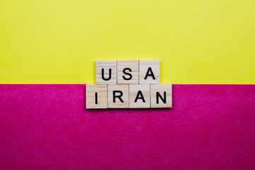 Words on plain background ; USA Iran