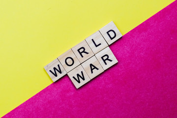 Words on plain background ; World War.