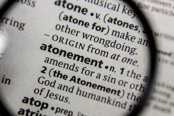 The word or phrase atonement in a dictionary.