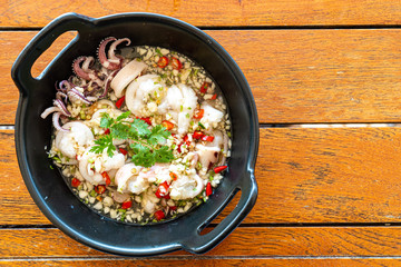 Steamed squid egg with lime sauce