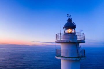 Fototapeta na wymiar Aerial View, Ajo Lighthouse, Ajo, Bareyo Municipality, Cantabria, Cantabrian Sea, Spain, Europe