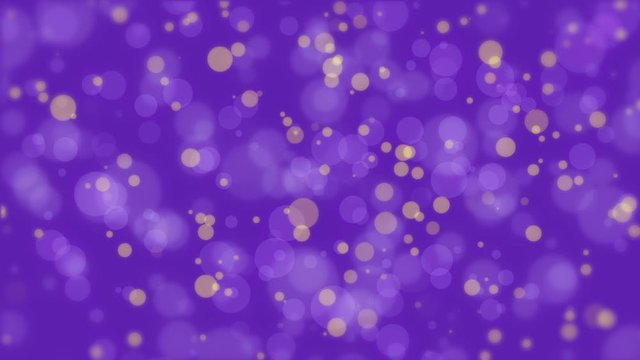Animated glowing purple background with floating  yellow bokeh light particles.