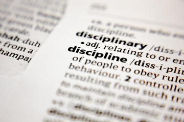 Fototapeta premium Word or phrase discipline in a dictionary.