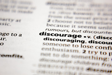 Word or phrase discourage in a dictionary.