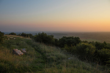 Sunset on the hill