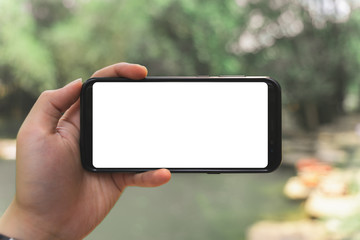 hand holding smart phone