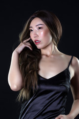 Fototapeta premium young Chinese model white different looks