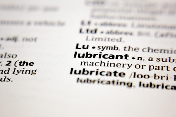 Word or phrase lubricant in a dictionary.