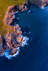 Aerial View, Punta Cueva Colina, Ecoparque Trasmiera, Arnuero  Municipality, Cantabria, Cantabrian Sea, Spain, Europe