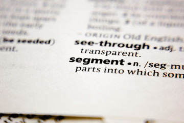 Word or phrase segment in a dictionary.