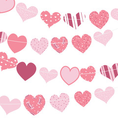 Happy Valentines Day. Gingham love heart hanging on white background. Vector illustration vector