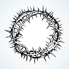 Crown of thorns. Vector drawing frame