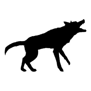 recommend clip art: Vector Silhouette Barking German Shepherd Dog