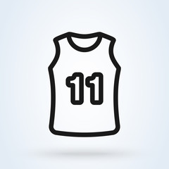 Basketball Jersey line. Simple modern icon design illustration.