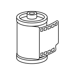 roll camera nineties retro line style icon vector illustration design