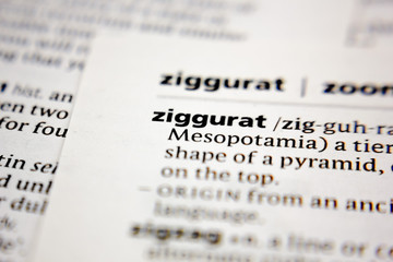 Word or phrase ziggurat in a dictionary. - obrazy, fototapety, plakaty