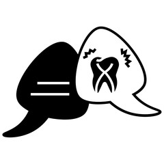 Teeth Insurance faq concept, Treatment recomendations and promotion on white background, Tooth Health Support Forum Vector Solid Icon Design, Dental Discussion Symbol