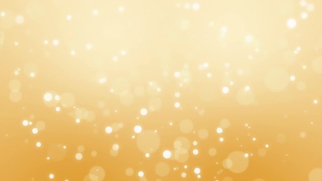 Animated glowing golden bokeh background with floating light particles.