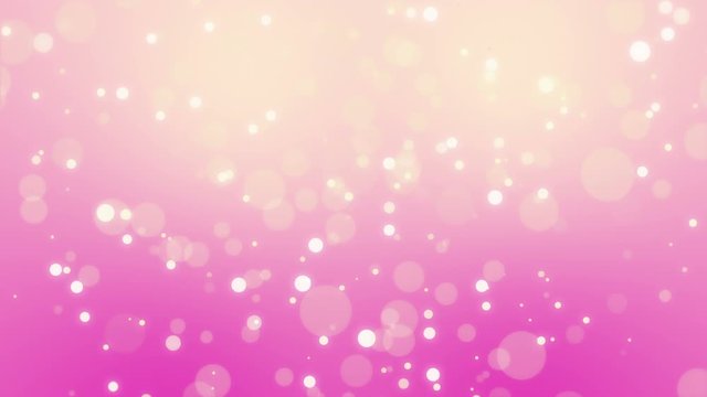 Animated romantic pink background with glowing yellow light bokeh particles.