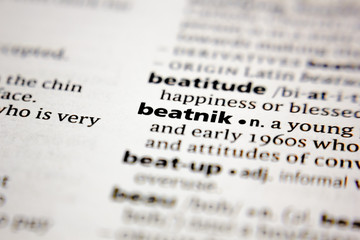 Word or phrase beatnik in a dictionary.