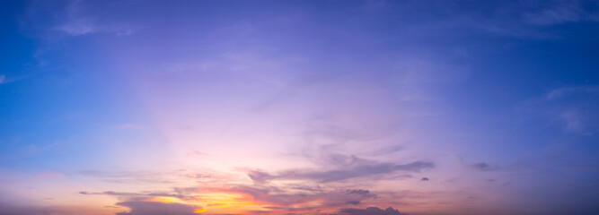 panorama image of beautiful twilight cloud and sky