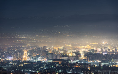 Fog, pollution and mist in the big city