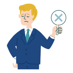 スーツ　金髪　男性　マルバツ