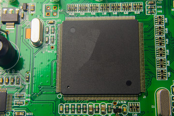 Computer circuit board. High technology. Electric circuit.