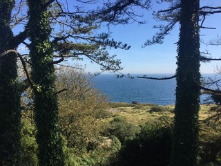 Window on the sea: view of the Irish Sea at Groudle Glen, Isle of Man