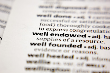 Word or phrase well endowed in a dictionary.