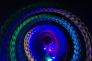 Lights in motion at night as an abstract background.