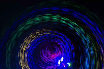 Lights in motion at night as an abstract background.