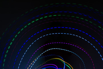 Lights in motion at night as an abstract background.