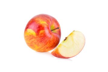 Red apple with slice isolated on white background