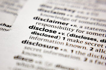 Word or phrase disclose in a dictionary.