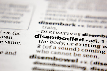 Word or phrase disembodied in a dictionary.