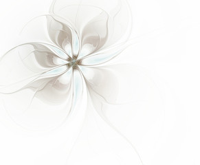 Fractal gray-blue flower on a light background